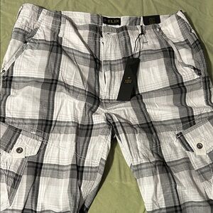 Helix Black and White Plaid Shorts